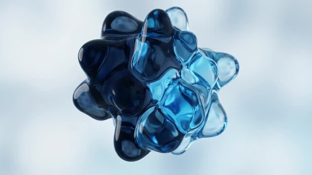 Abstract blue fluid wave floating in slow motion,,Generative AI