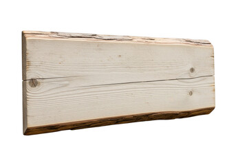 Fototapeta premium Unfinished Pine Wood Sign with Bark Edges for Rustic Messaging and Display