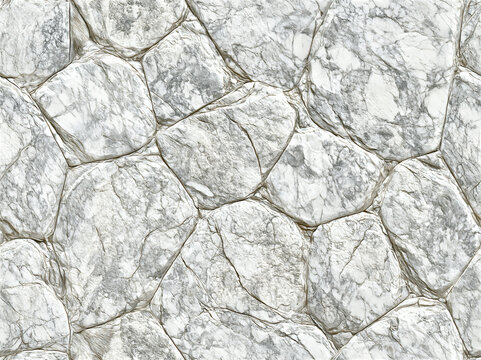 Seamless White Marble Stone Wall Texture with Grey Veins