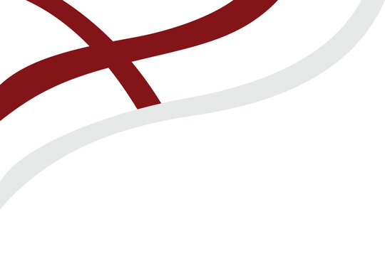 England Nation Country Wavy Flag Corner Ornament Stylized Simple Vector