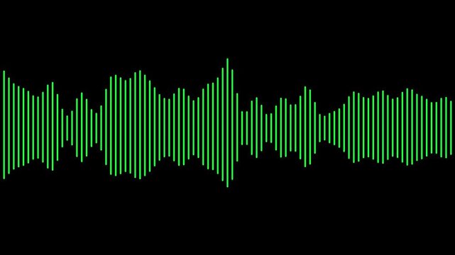 A video showcasing a green sound wave pattern on a black background