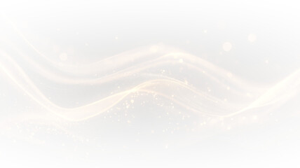 Abstract dust line wave with glowing bokeh light effect, magical particles, golden shimmer and soft illumination for futuristic background and design concept © fedor