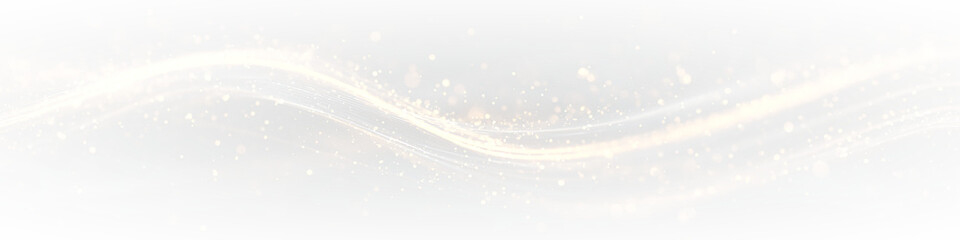 Golden wave line with glowing particles and luxury motion © fedor