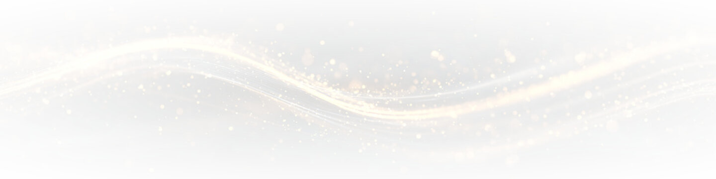 Golden wave line with glowing particles and luxury motion