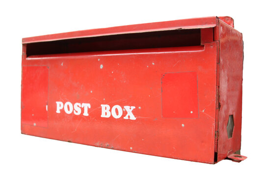 Vintage red post box classic design for mail and correspondence collection isolated on Transparent background
