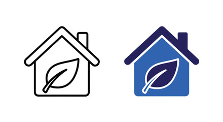 Naklejka premium Eco friendly home icon for real estate: Glyph and solid icon set - Icon vector - Editable line icons. Vector illustration