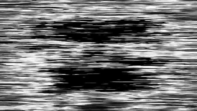 Distorted television signal with horizontal lines and white noise