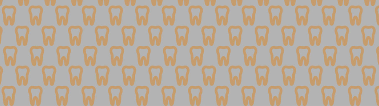 pattern tooth on a gray background, seamless, teeth outline on a gray background,
