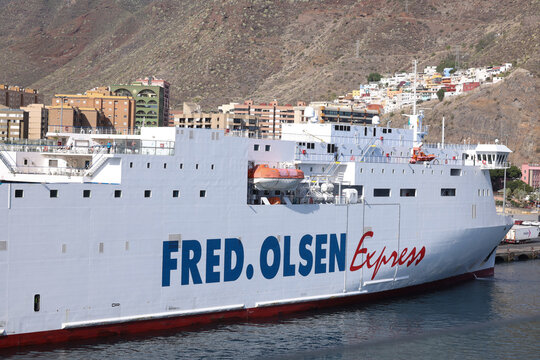 Fred Olsen Line in the harbour at LOS CRISTIANOS, TENERIFE, CANARY, SPAIN -