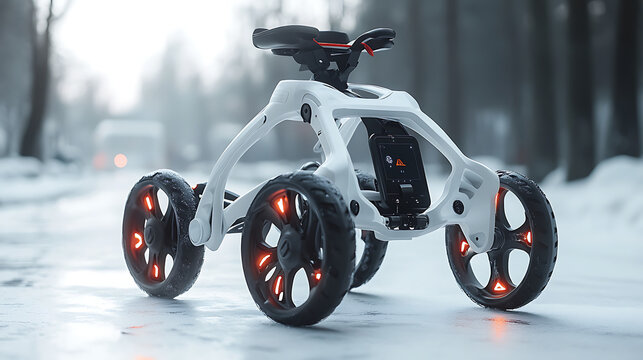 High-tech walker with built-in navigation system and ergonomic handles for mobility 