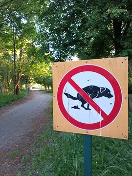 Zakaz wypr&oacute;żniania się przez psy.