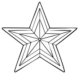 Obraz premium Geometric Star Illustration with Interior Lines Creating a 3D Effect for Art, Design, and Holiday Themes