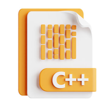 Programming Code C++ File Icon on Transparent Background Technology Concept