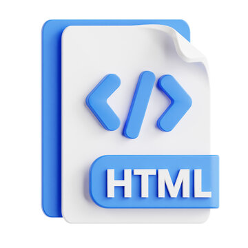 HTML code icon with blue brackets on transparent background digital design element