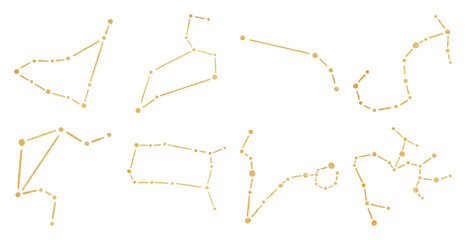 Golden constellation line art element set © Rawpixel.com