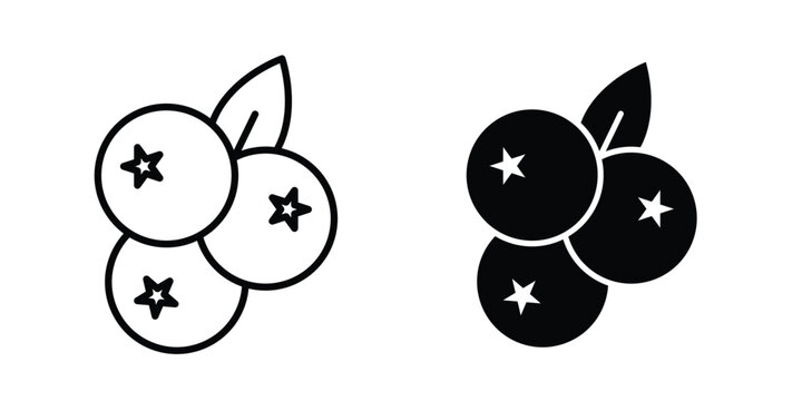 Blueberries icon for web and app design, design element.