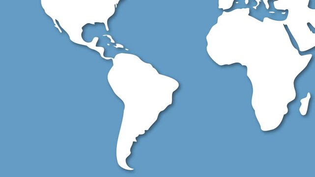 Brazil Highlighted on World Map Animation, Country Location Reveal