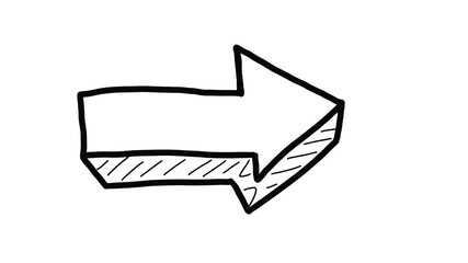 Doodle Block Arrow 3D Depth Sketch Vector Isolated Object © Samiya 