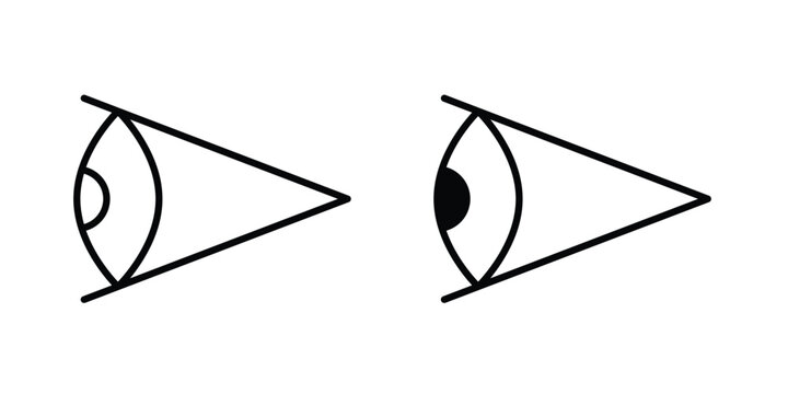 Eye side icon for web and app design, design element.