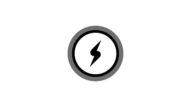 Modern electric lightning symbol with circular border