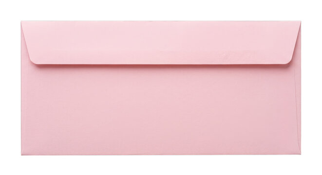 Soft pink envelope isolated on a clean white background for correspondence