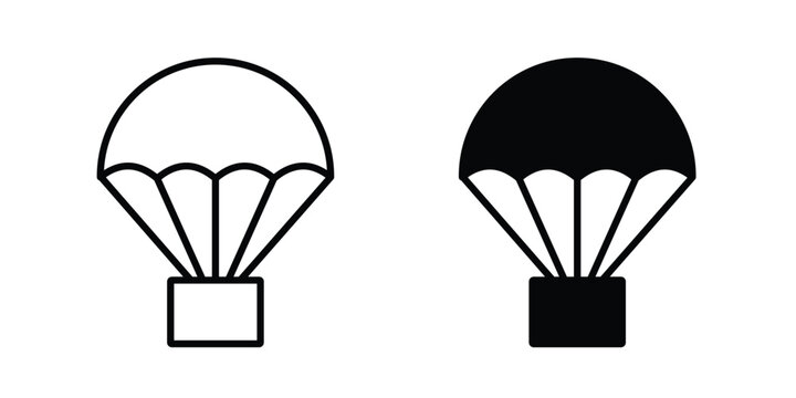 Parachute icon for web and app design, design element.