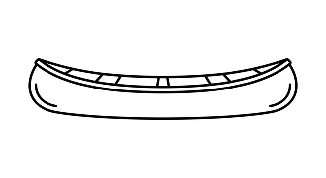 Canoe Outline Icon, Simple Vector Illustration
