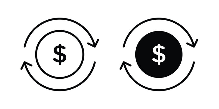 Recurring payments icon for web and app design, design element.