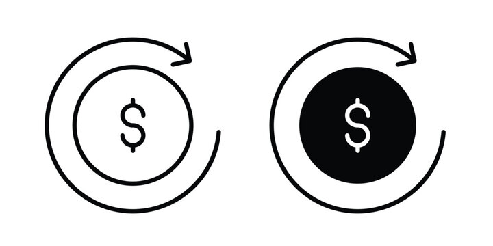 Refund icon for web and app design, design element.