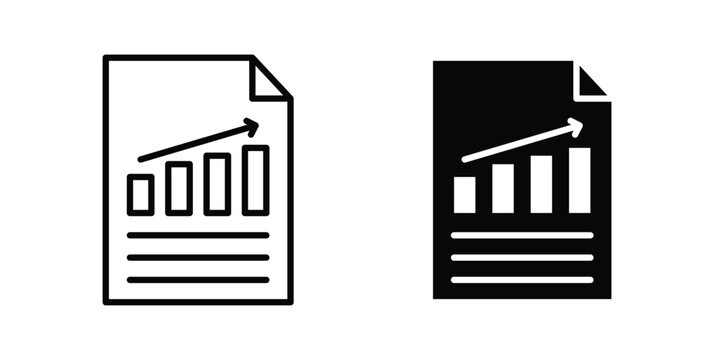Report document icon for web and app design, design element.