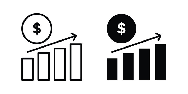 Revenue Growth Icon for web and app design, design element.