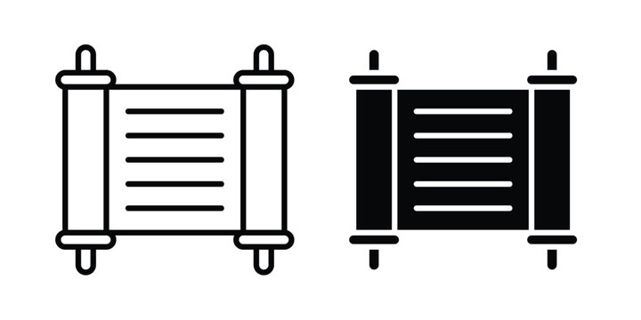 Scroll Torah icon for web and app design, design element.