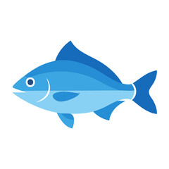 Fototapeta premium Flat design blue fish icon