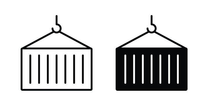 Shipping Container icon for web and app design, design element.