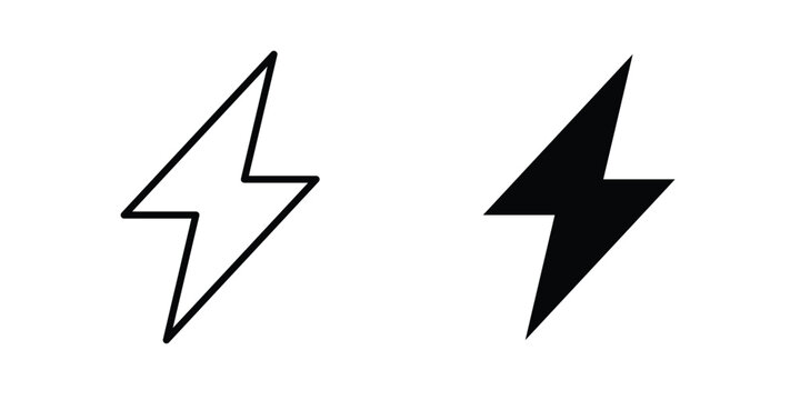thunderbolt icon for web and app design, design element.