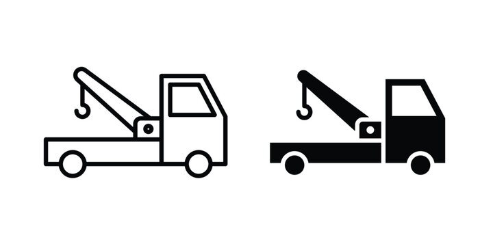 Tow truck icon for web and app design, design element.