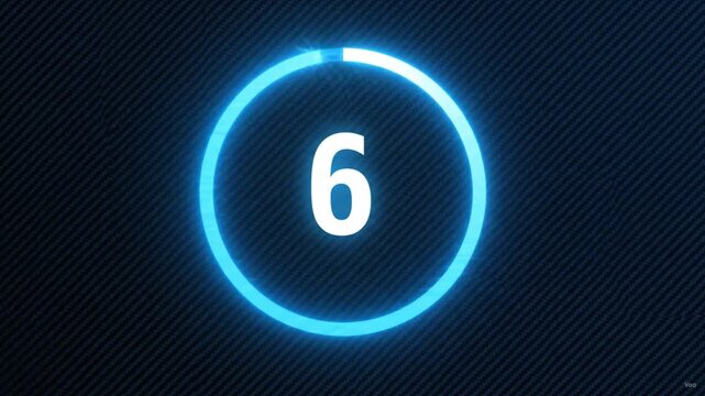 Glowing Blue Number Eight Icon on a Black Background with Modern Technology Design