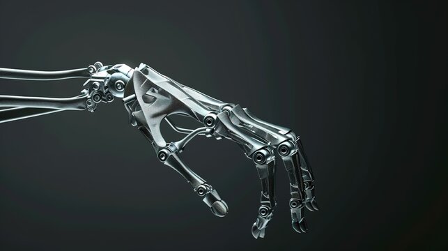 Robotic Hand Bionic Skeleton with Dark Negative Space