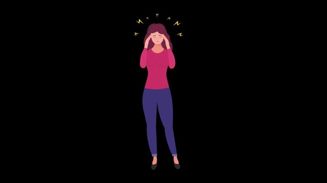 A stock animation video for the concept of head pain 