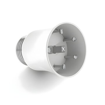 White Electrical Plug Isolated on White Background