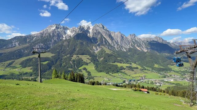 View on Leogang and Leoganger Steinberge mountains , Pinzgau, Salzburg, Austria