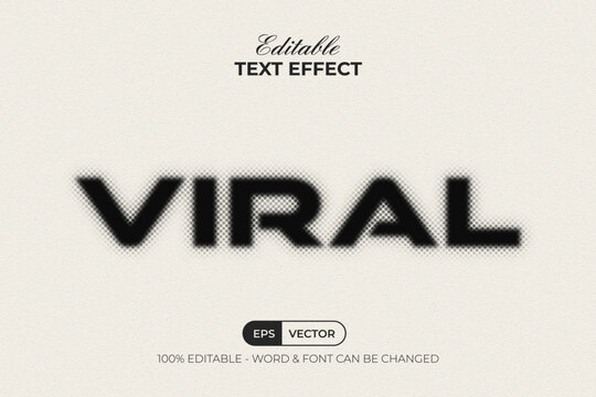 Viral Text Effect Blur Halftone Style. Editable Text Effect.