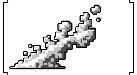 Fototapeta premium Pixel Art Smoke Cloud Effect.