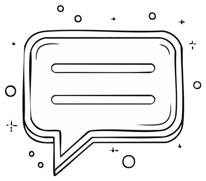 Hand Drawn Speech Bubble Graphic for Messages Conversations and Dialogue
