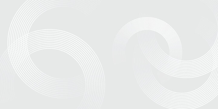 Abstract white glowing geometric lines on a gray background. Modern shiny blue circle line pattern. vector illustration art