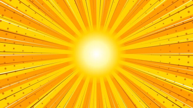 Bright yellow comic sunburst background with dynamic rays