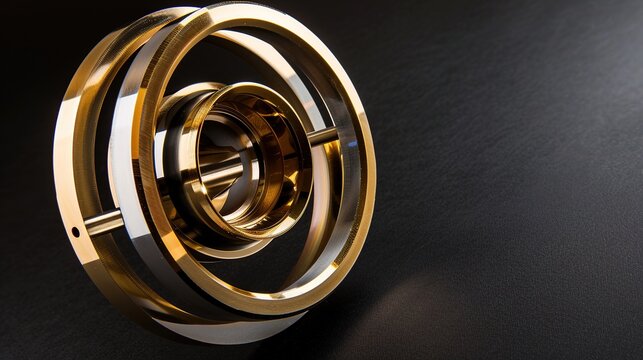 Mechanical Gyroscope Stabilizer Rings with Copy Space