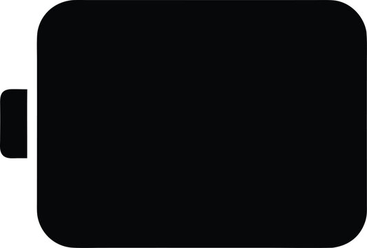 Black rounded rectangle icon, simple shape, vector graphics, flat design element