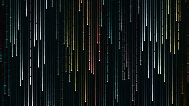 Abstract vertical lines pattern with dark background and colorful accents