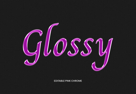 Pink Chrome Text Effect